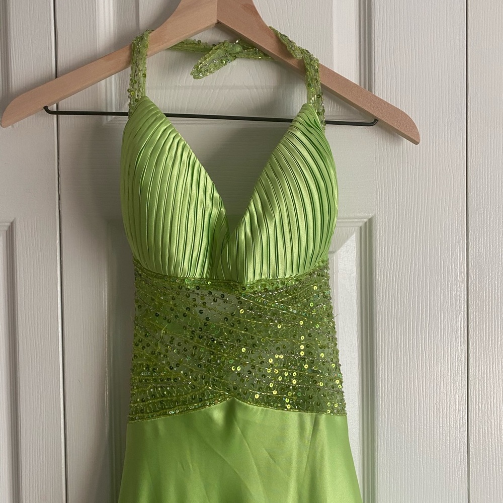 Green Sequence Prom Gown